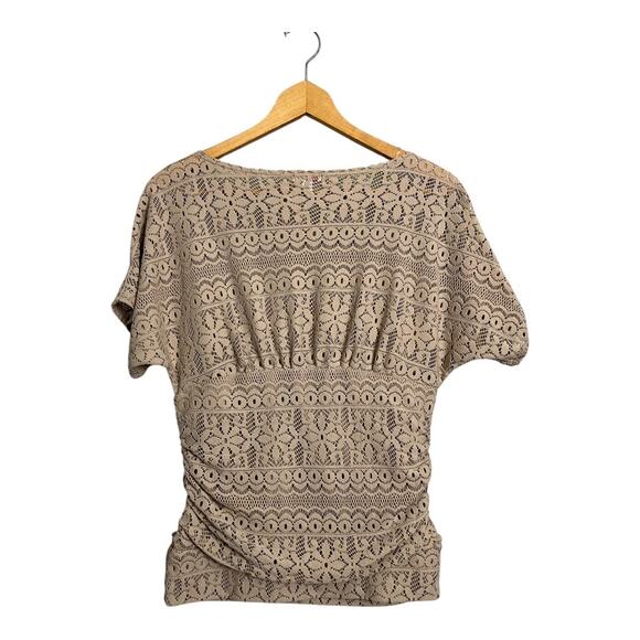 Bongo Beige Top Shirt Blouse L Large Fairy Cottage Boho Lined - Picture 6 of 6